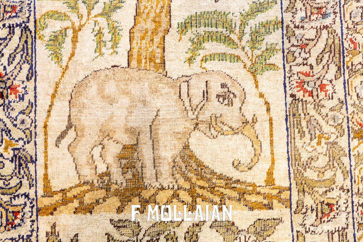 Rare design Pictorial (Animal figures) Antique Kaysery Turkish Carpet n°:220572